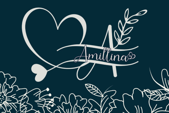 Amillina Monogram Font for Romantic Craft Projects