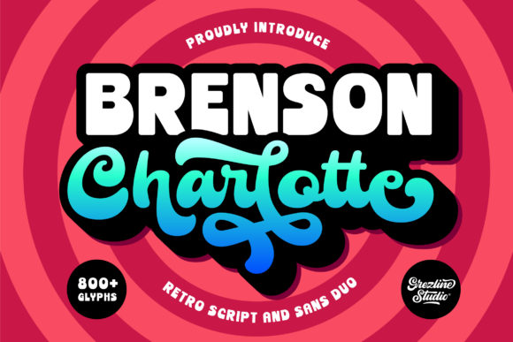 Brenson Charlotte Font: Retro Duo Typography for Web Design